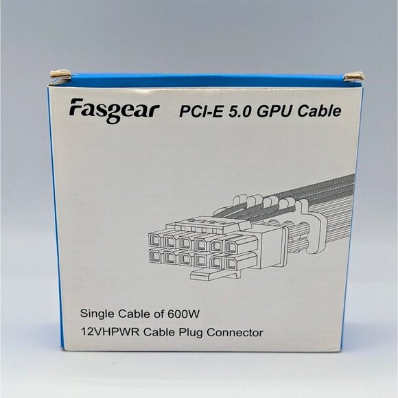 Fasgear PCIe 5.0 GPU Power Cable Sleeved 70cm, 16pin 12+4 12VHPWR Connector… - Picture 1 of 5